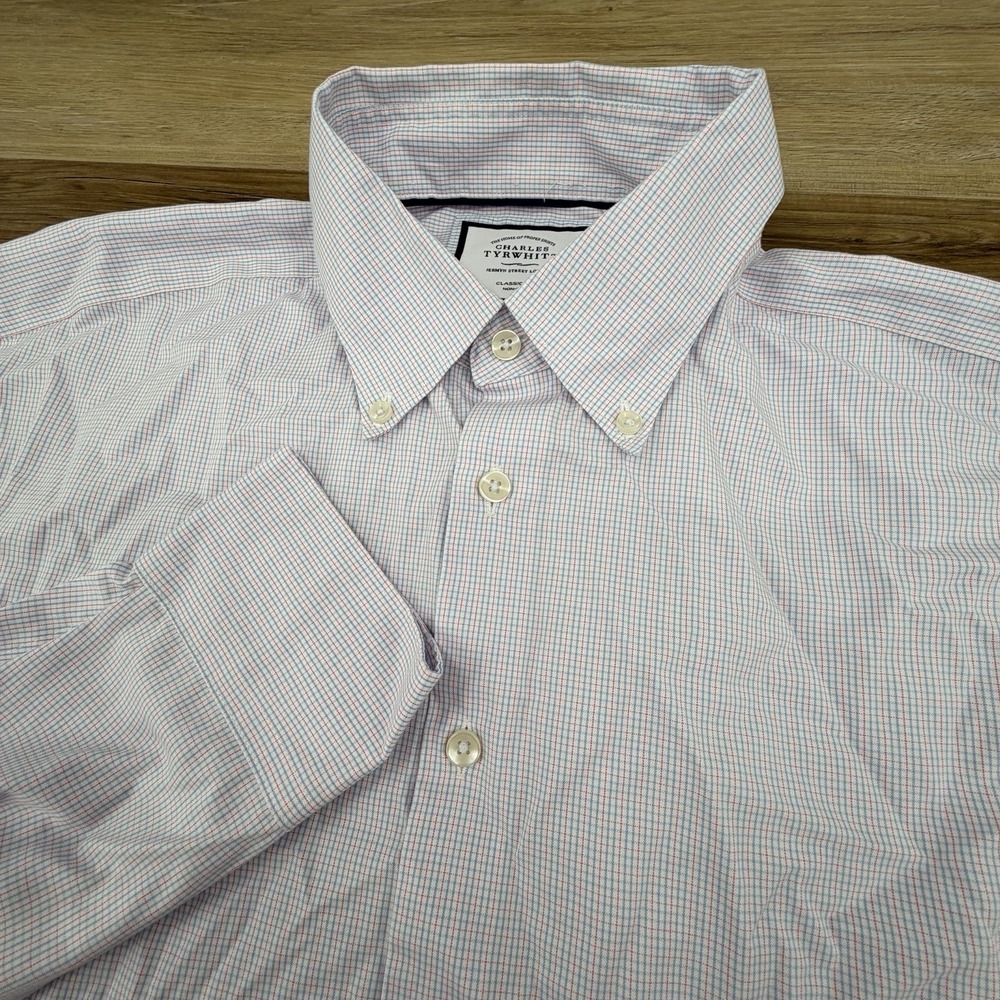 Charles‎ Tyrwhitt Dress Shirt 17 34 Classic Check Button Down